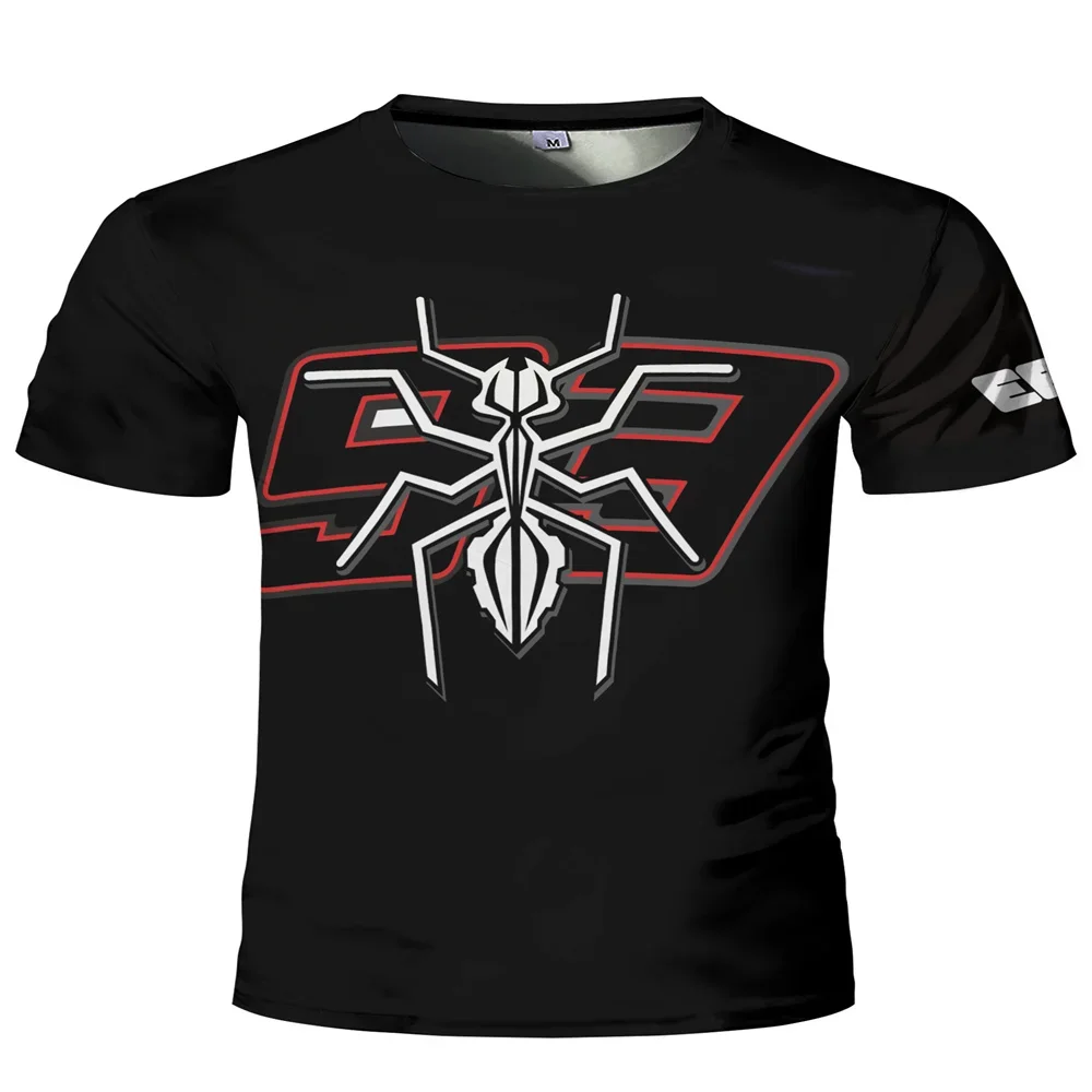 تي شيرت صيفي للرجال لسباق الدراجات النارية باللون الأزرق يسمح بمرور الهواء، تي شيرت كاجوال بأكمام قصيرة لمحبي فريق ماركيز