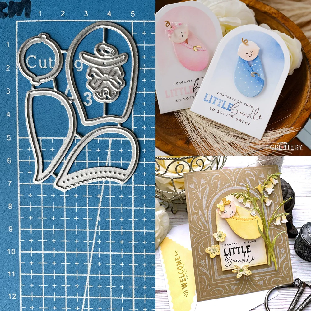 Lucky Goddess Metal Cutting Dies Swaddle Baby Face Diy Scrapbooking Photo Album Decorative Embossing Paper Card Crafts