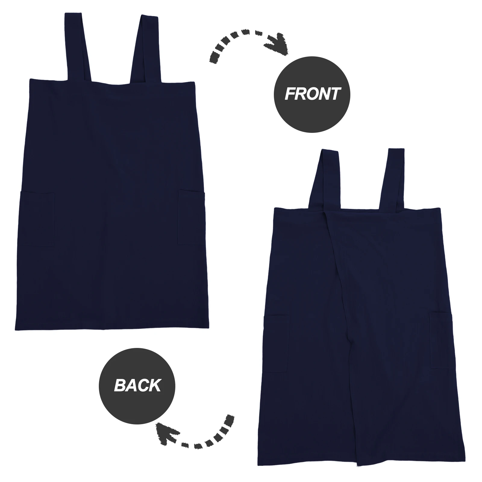 

Cotton Linen Women Apron Sleeve Cross Back Painting Craft Chef Kitchen With Pocket Gardening Art breathable functional