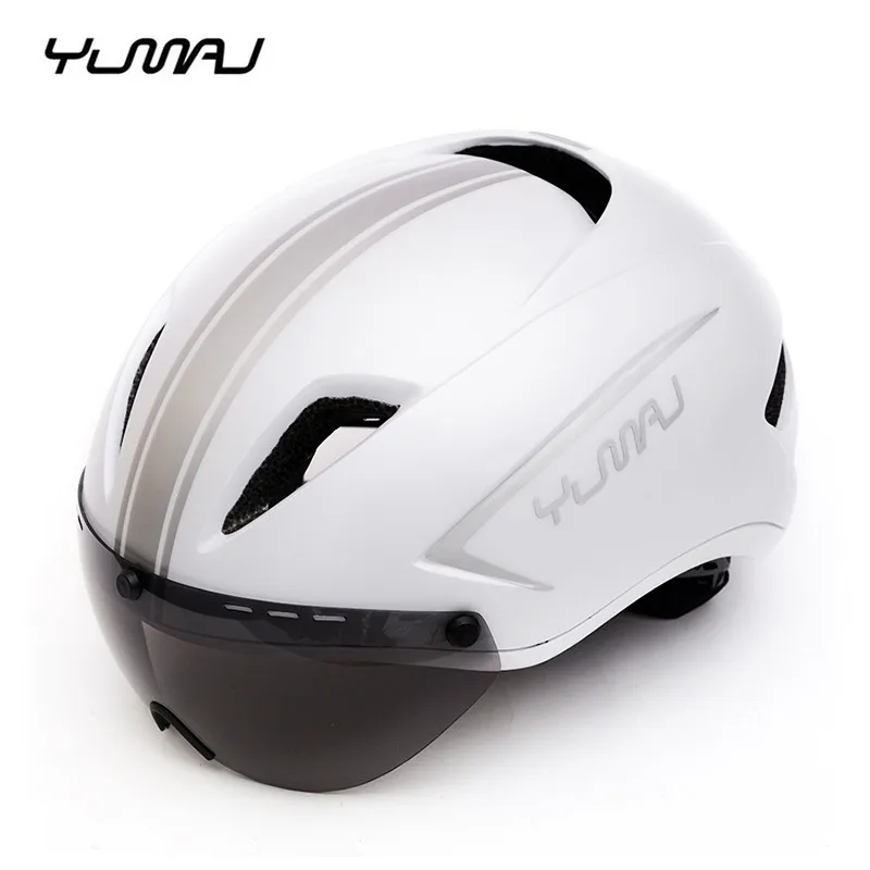 NEW YUMAJ New Aero Cycling Helmet with Goggles Road Bike Mens BMX Integrally Molded Helmets Riding Sportwear Safety Women Helmet