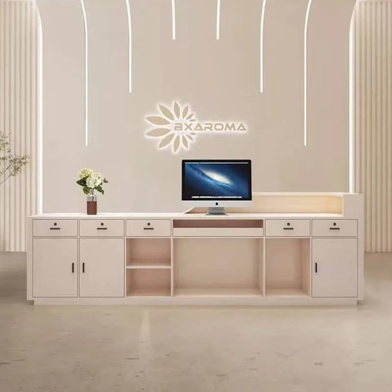 Storage Front Desk Reception Counter Restaurant Long Classic Reception Desks Beauty Salon Mostrador Recepcion Office Furniture