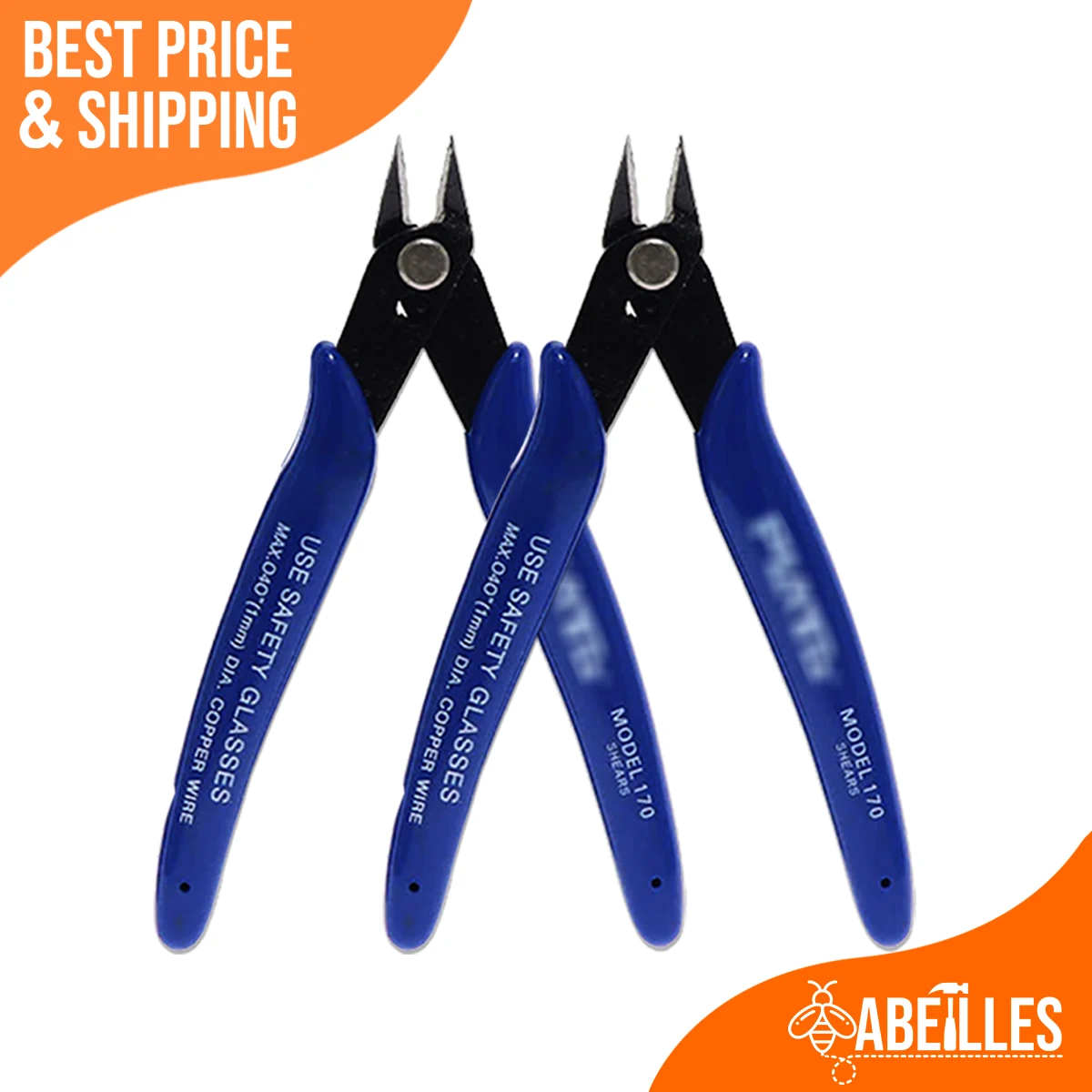 2PCS Wire Side Cutter Shear Diagonal Plier Model 170 Hand Tool