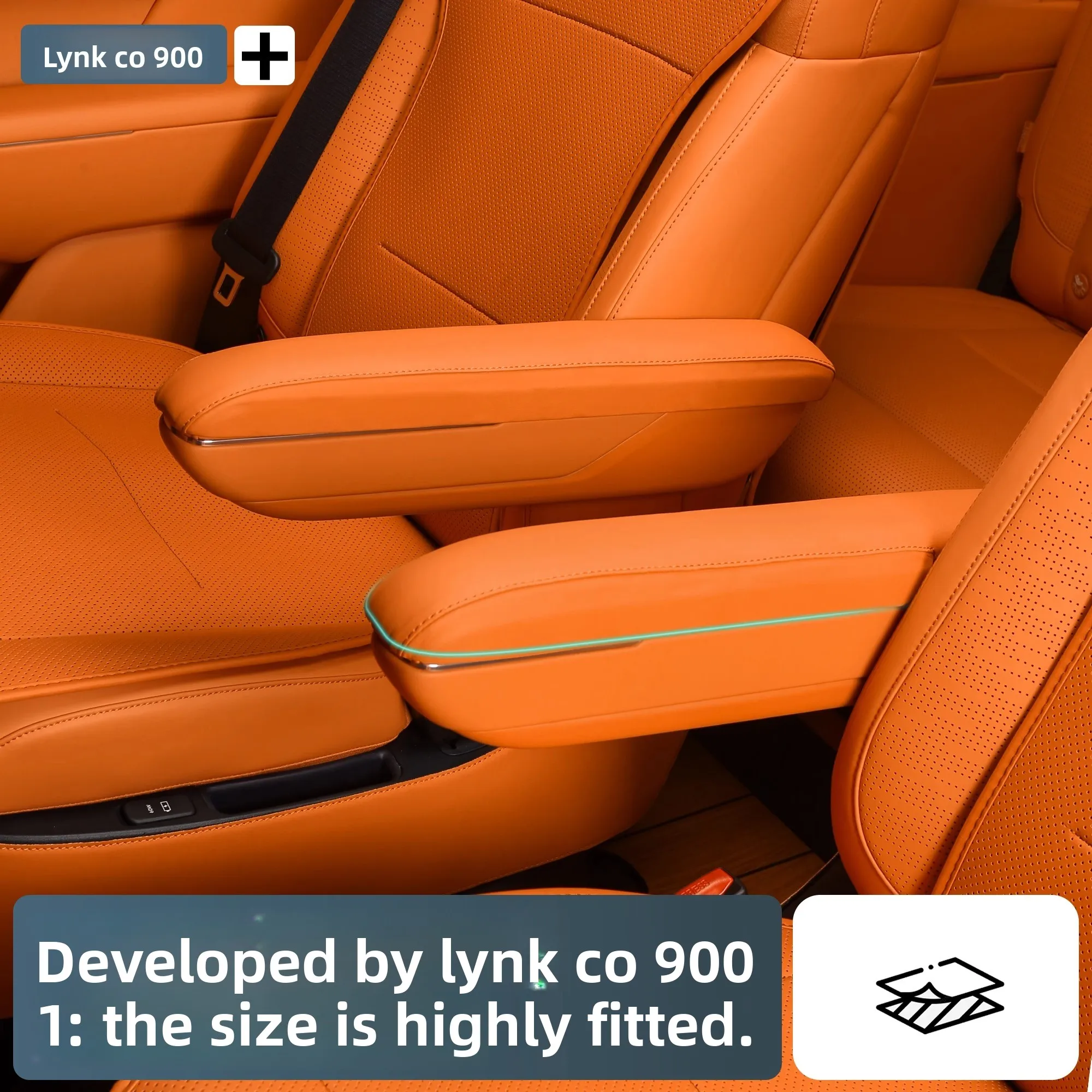 For Lynk & Co 900 2025 2026 middle row Armrest Protective Cover Leather Anti-scratch Armrest Protector Interior Accessories
