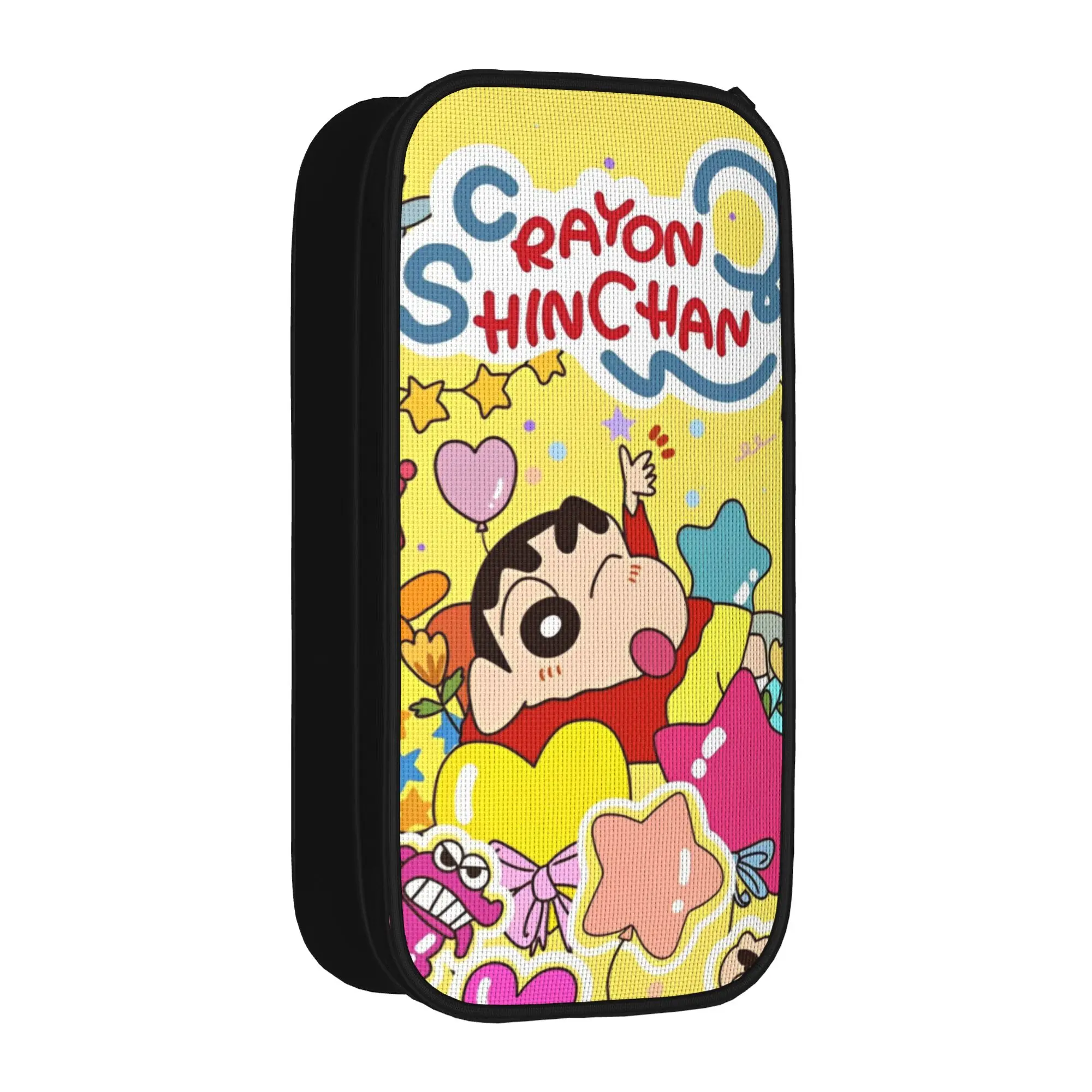 Niedliches Crayon Shin-Chan Manga Comedy Federmäppchen, Stifthalter für Schüler, große Aufbewahrungstasche für Stifte, Bürobedarf