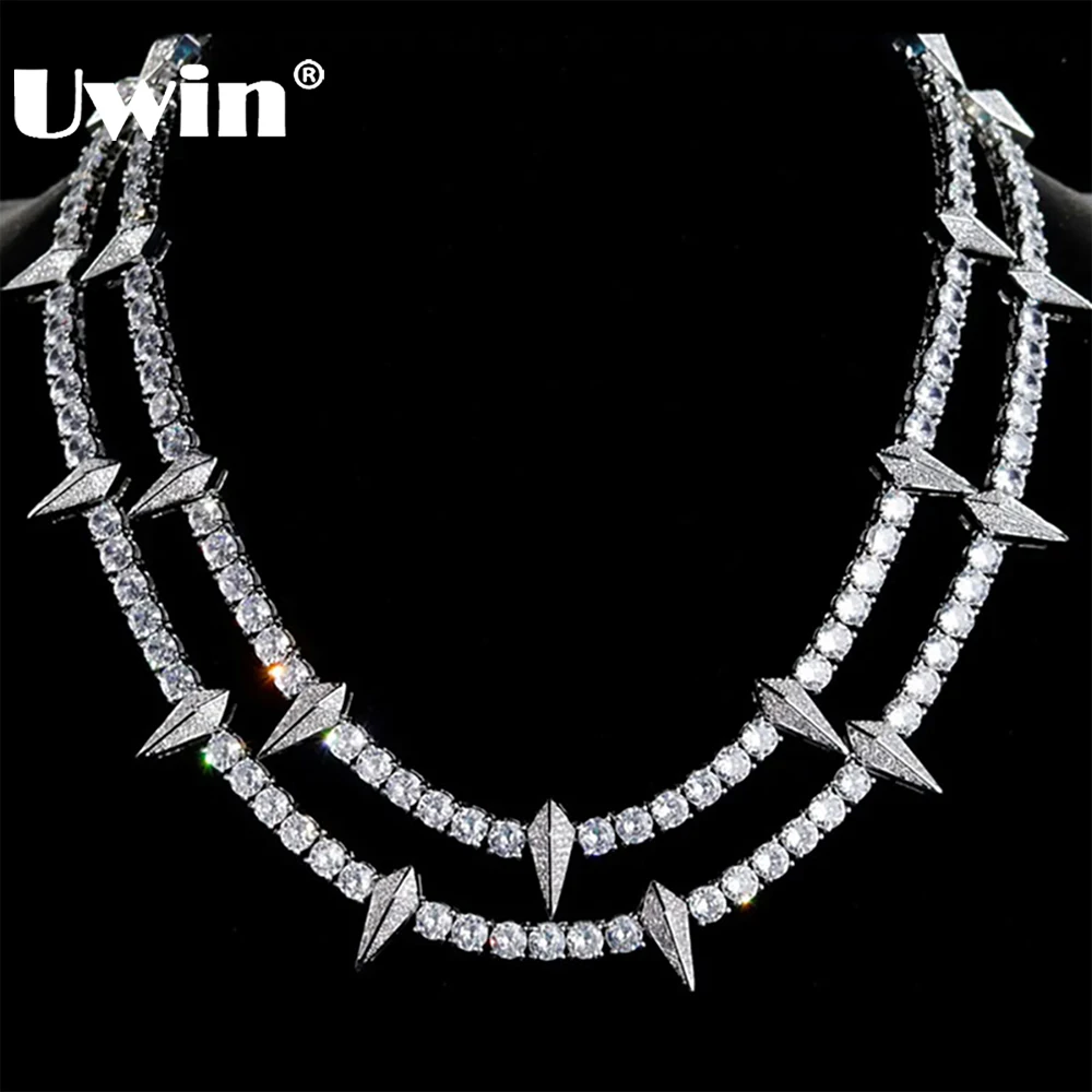 UWIN Black Panther Necklace Full Iced Out CZ 5 mm Tennis Chain Necklaces for Women Men Fashion Jewelry for Drop Shipping