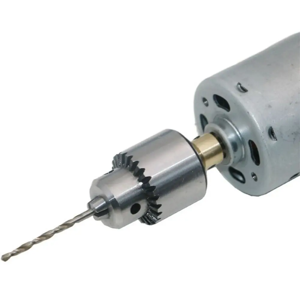 Portabrocas Micro Motor cónico con llave de mandril, 0,3mm, latón, Motor eléctrico profesional, montado en el eje, 3,17-4mm