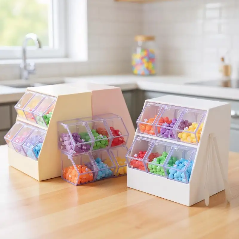 ของตกแต่งบ้านตุ๊กตาขนาด 1/12 ชุดฉากซูเปอร์มาร์เก็ตพร้อมชั้นวางขนมจำลองและตู้ลิ้นชัก