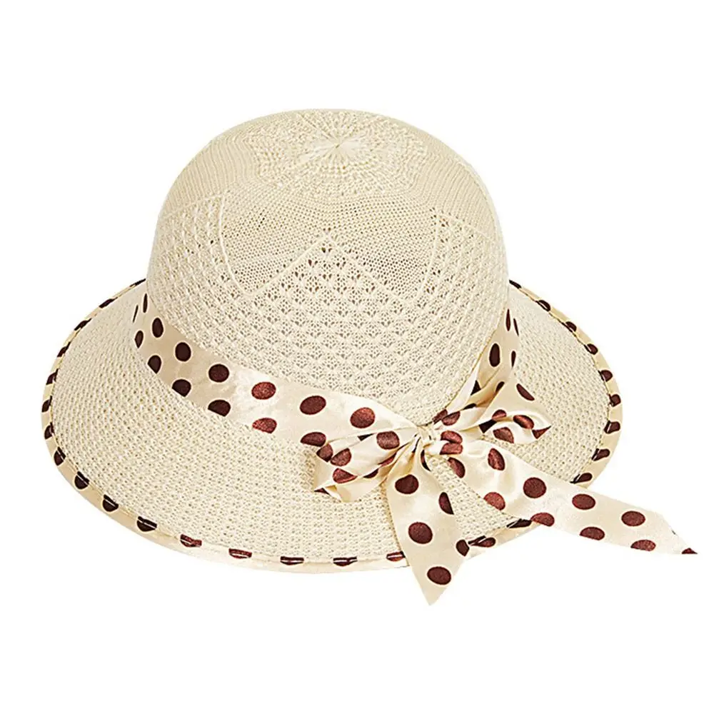 

Straw Hat Foldable Fisherman Hat Breathable UV Protect Buckets Hat Sun Protection Bowknot Panama Sunshade Hat Outdoor