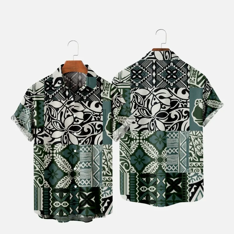 Men's Fashion T-Shirts Hawaiian Tropical Camicias 3d Print Cozy Casual One Button Shirts Short Sleeve Beach Oversized Clothes 10