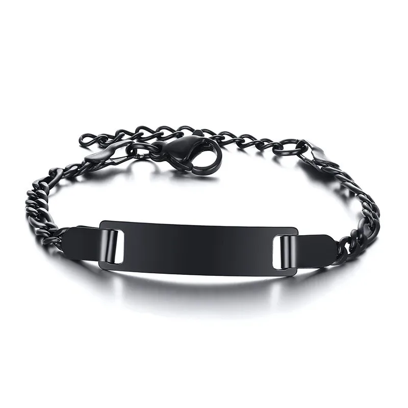 Personalisierter Name und Text, vergoldetes Edelstahl-Gliederarmband, modischer personalisierter individueller Schmuck für Männer und Frauen