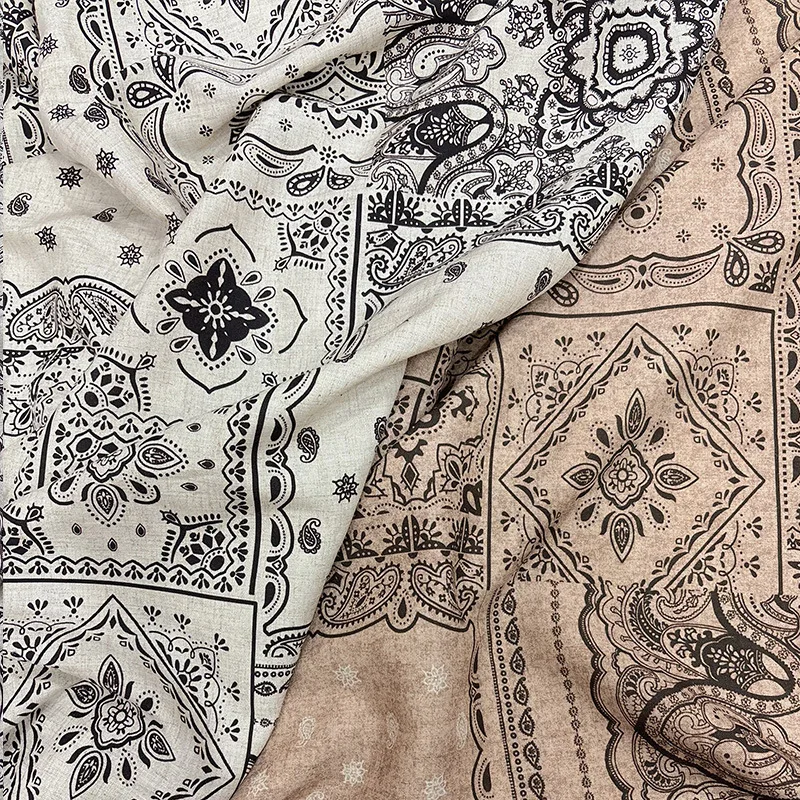 

Льняная хлопковая юбка с принтом в стиле ретро, рубашка, ткань для одежды, специальная ниша, домашний текстиль, декоративная ткань