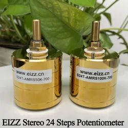 EIZZ Mono Stereo  4-Channels 10K 25K 50K 100K 250K 24 Steps Volume Potentiometer LOG Stepped Attenuator Balance Sound Control