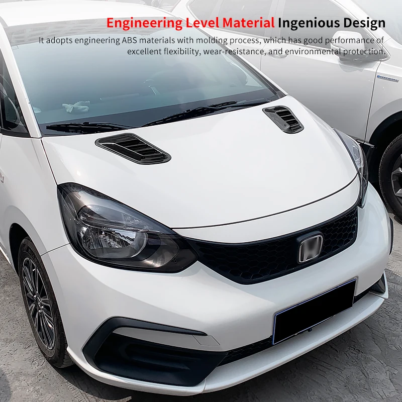 For Honda Fit 2021-2023 Car Exterior Accessory Decorative Cell Air Flow Intake Hood Scoop Bonnet Vent Cover Stickers Styling