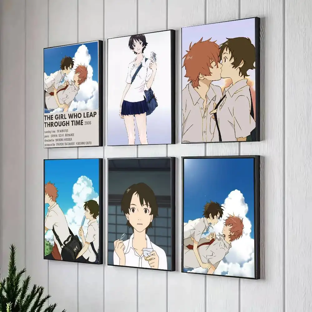 Anime The Girl Who Leapt Through Time Poster Art Sticky Wall Waterproof Home Living Room Bedroom Bar Aesthetic Decoration