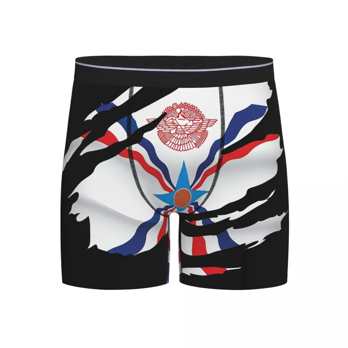 

Long Boxer Underpants Shorts Luxury Assyrian Suryoyo Flag Panties Male Ventilate Underwear for Homme Man Boyfriend Gift
