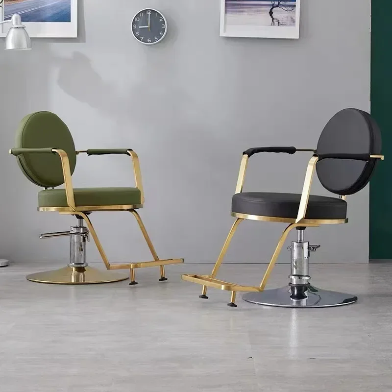 

Nordic Light Luxury Barber Chair Modern Iron Art Tattoo Barbershop Barber Chair Hairdresser Swivel Salon Furniture Cadeiras FYBC