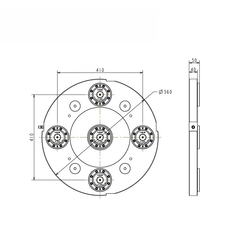 Mandrino a punta zero AMF assemblato su blocco quadrato CNC
