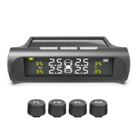 External sensor TPMS tire pressure monitoring system solar clock LCD display tire pressure safety alarm