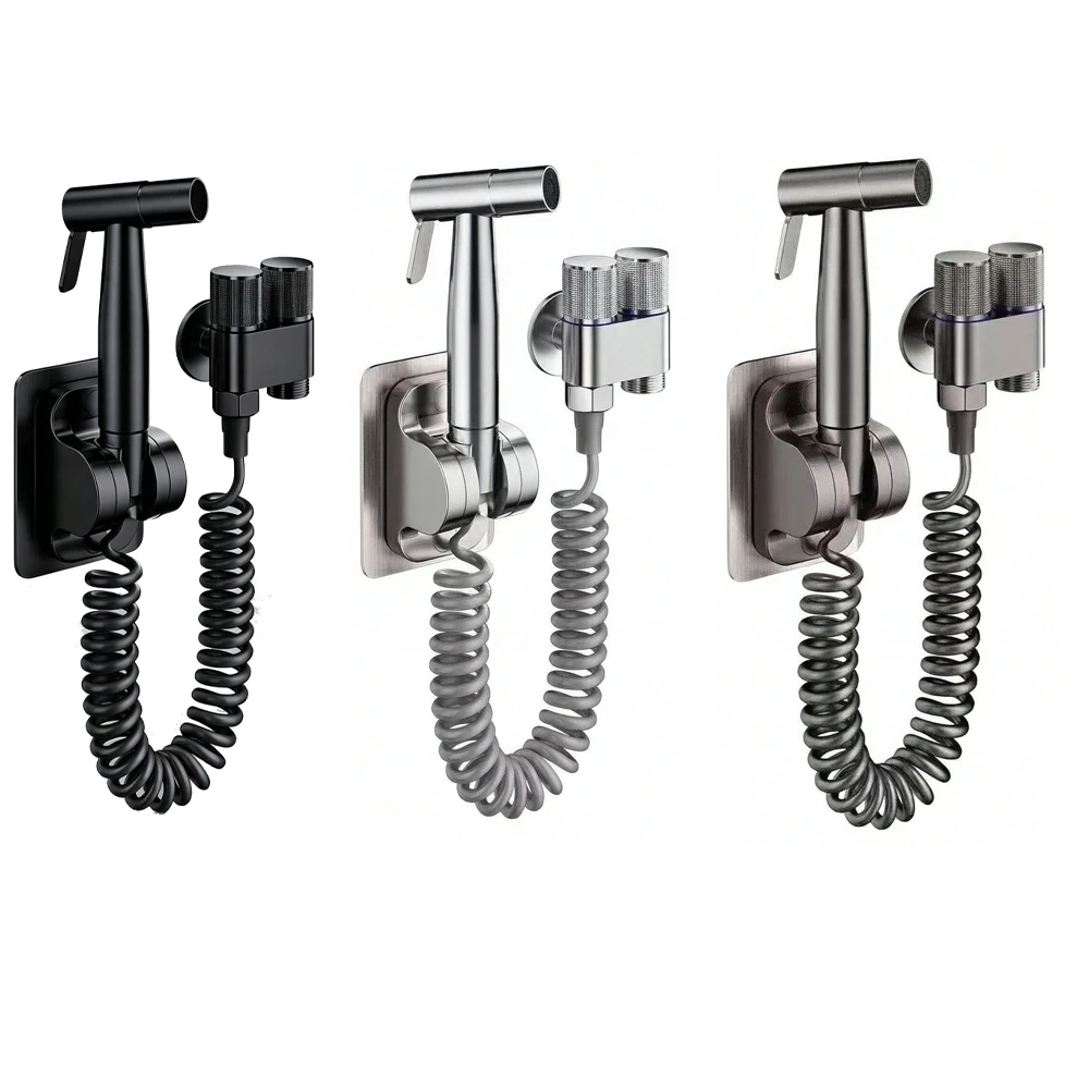 One Into Two Out Water Controller Toilet Bidet Cleaning Sprayer Accessories 1Pcs G1/2 Three-way Filling Angle Valve Wall Mount