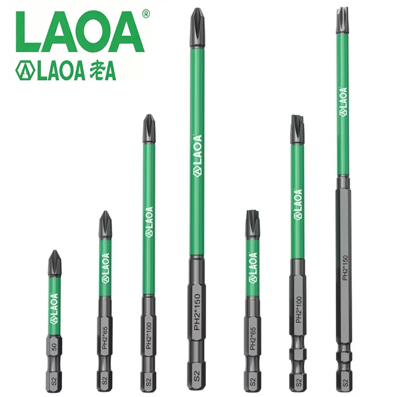 LAOA S2 Steel PH2 Phillips Screwdriver Bit Strong Magnetic Tip Electrician Maintenance Accessory
