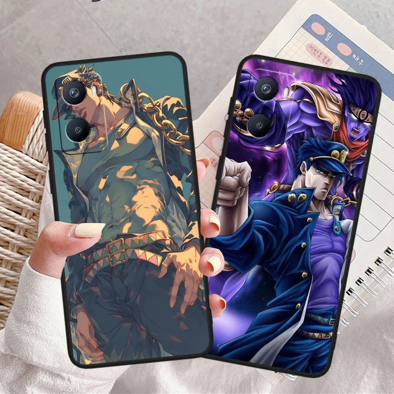 Anime JoJo Bizarre Adventure Cool Tpu Silicone For OPPO A98 A96 A94 A74 A72 A57S A55 A53S A15S A16K A5 Black Cover