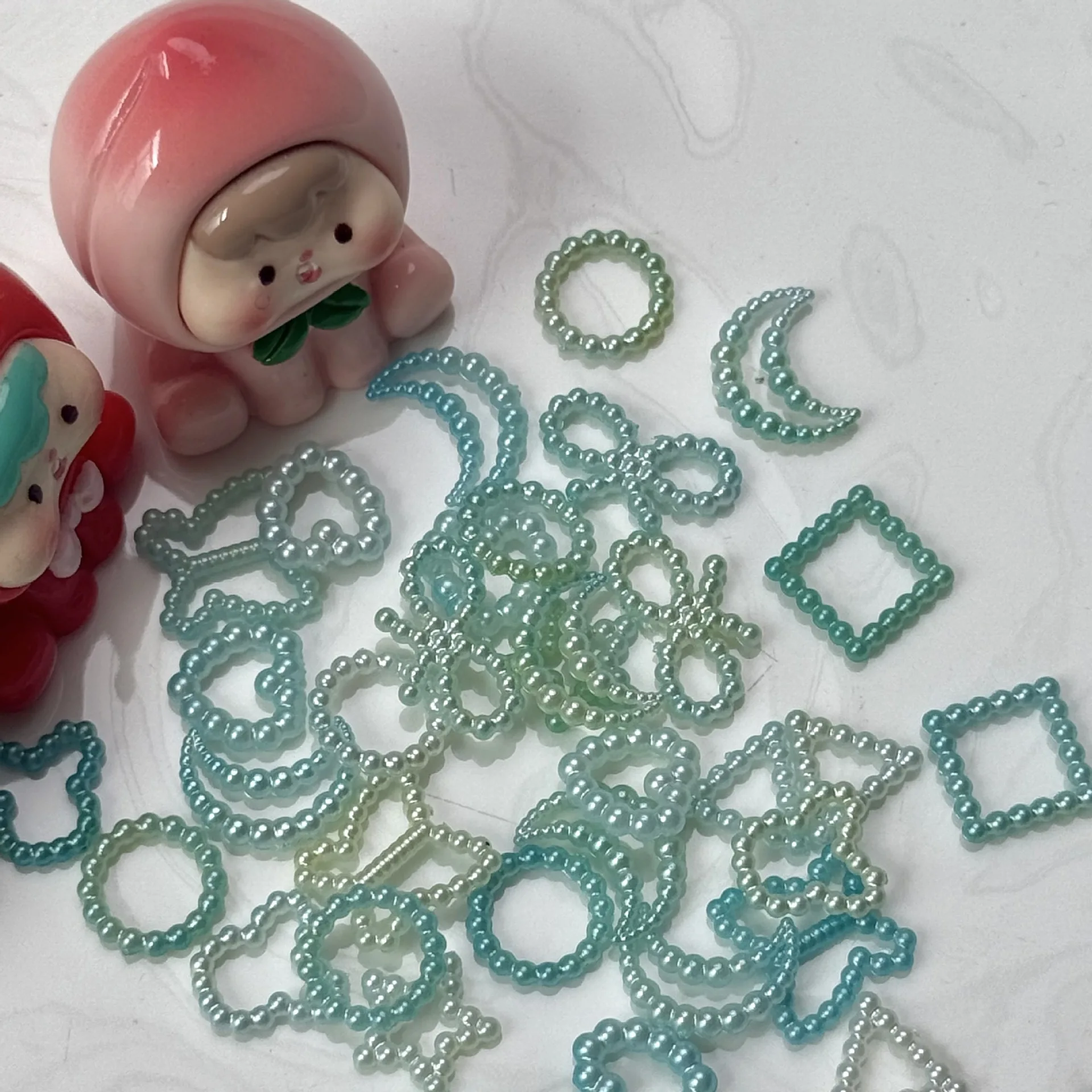 High Quality New ABS Imitation Pearl Bow Patch DIY Phone Case Mug Nail Decoration Accessories