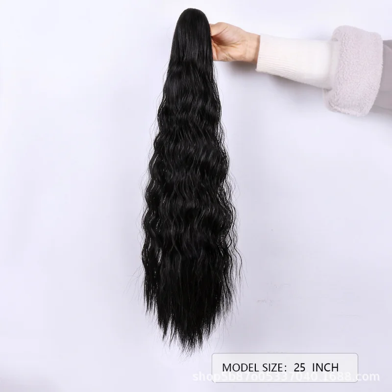 New Hot-Selling European and American Style Clip-In Wig for Women, Curly Hair, Fluffy Natural Curl, Black Cornrow Wig view 2