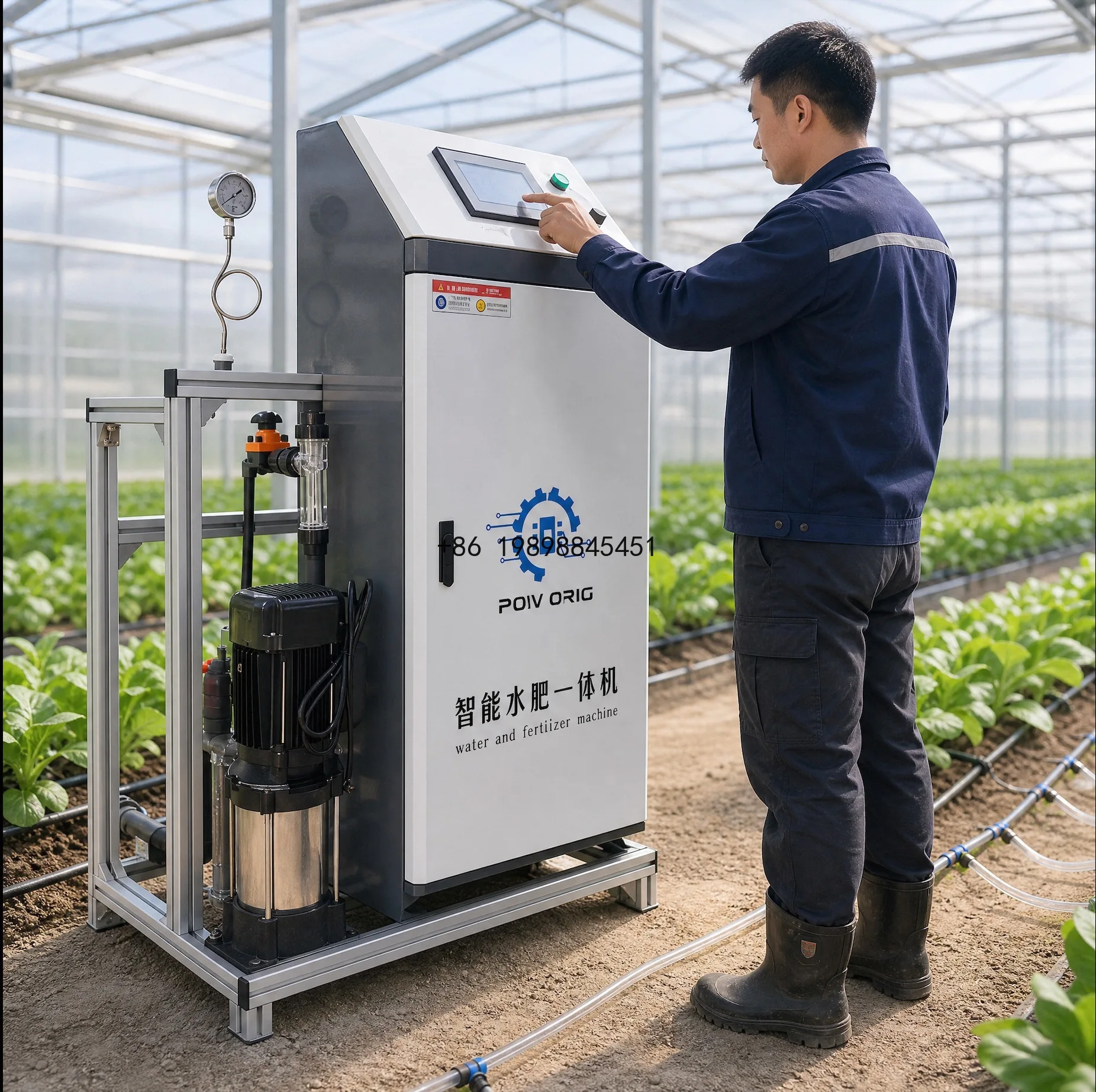 Automatic Water Fertilizer Smart Fertigation Injector with Stainless Steel Pump for Agriculture Greenhouse Irrigation