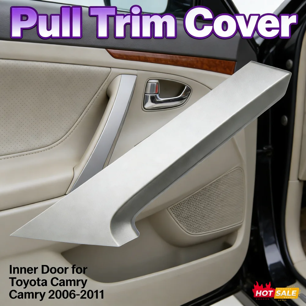 

Interior Door Panel Handle Trim Cover Silver Door Interior Armrest Decorative Cover for Toyota Camry 2006-2011 Car Accessories