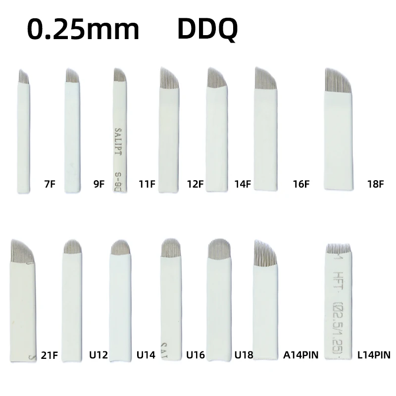 DDQ 20/50/100pcs Microblading Tebori Blades Needles Tattoo needles Permanent Makeup Needle 7 9 11 12 14 16 Manual Eyebrow Blades