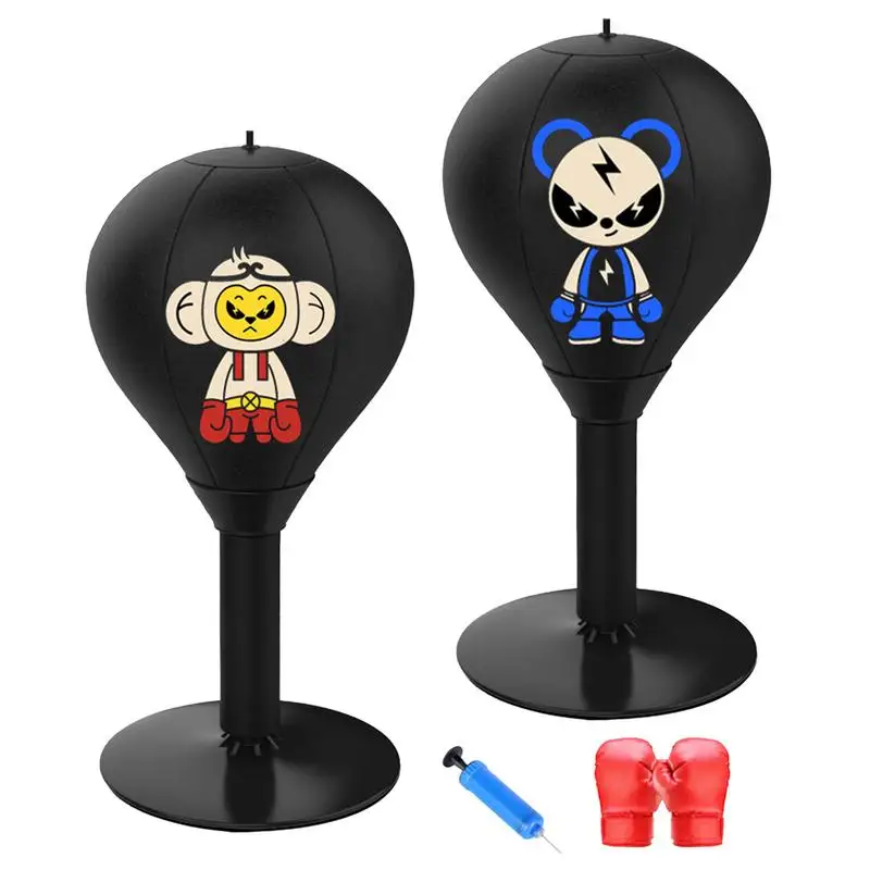 

Standing Boxing Bag Cartoon Pattern Boxing Inflatable Reaction Ball Hand-Eye Coordination Workout Kit Boxing Gear Sports Trainer