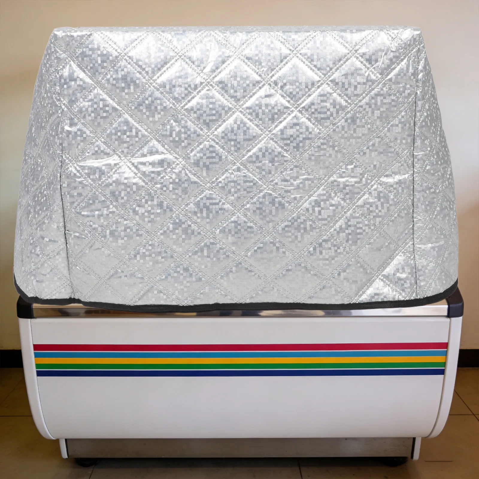 Ice Cream Freezer Cover Aluminum Foil Sunshade Insulated Refrigerator Heat Shield Outdoor Cold Storage Cabinet 21x17