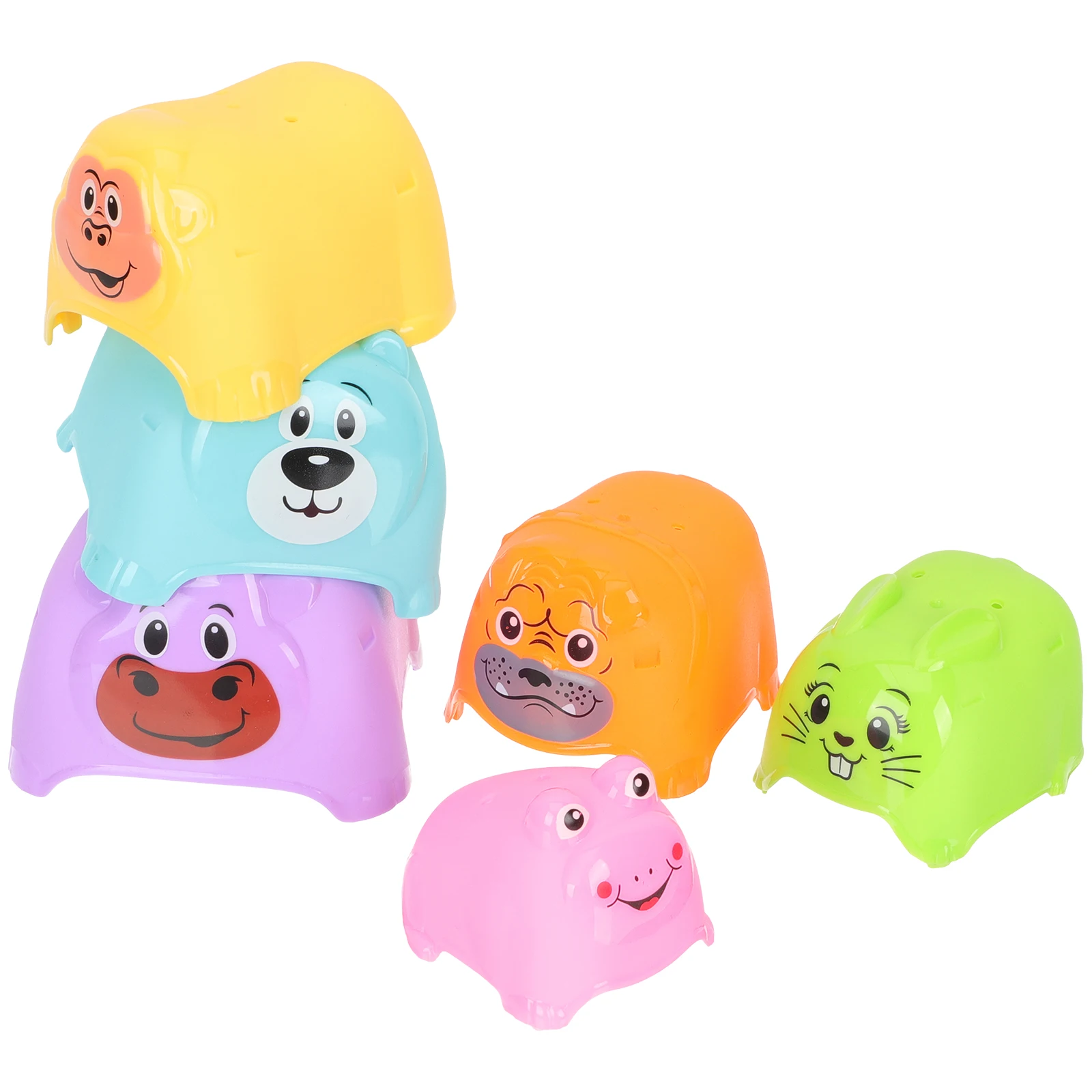 أكواب قابلة للتكديس ألعاب التعشيش للأطفال 6 12 متر أشكال ثلاثية الأبعاد حمام الرياضيات للأطفال الصغار اللبنات الحسية DominoAnimal التراص