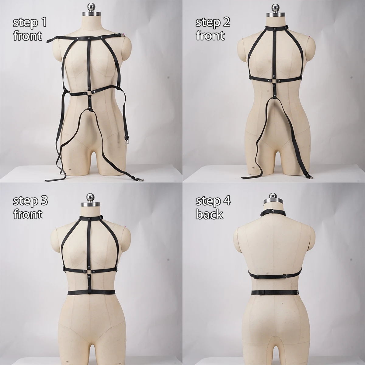 여성 가죽 가슴 하네스, 섹시한 고딕 록 스트리트 스타일 패션 하네스 벨트, 여성 트렌드 펑크 하네스 벨트 코르셋 하네스