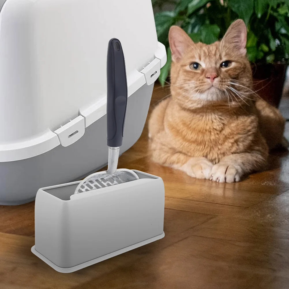 Litiere Color Matching Cat lettiera Base Scoop pattumiera porta Scooper per la casa plastica grigia