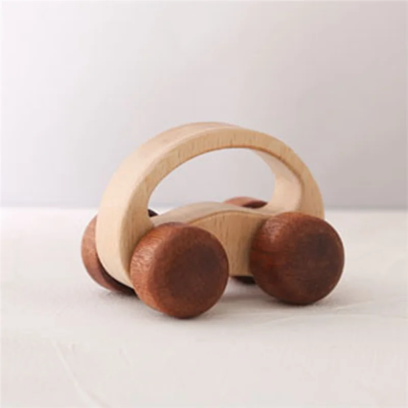 B78B-Houten babyauto Houten duwauto Cadeaus voor jongens en meisjes, duw- en trewauto