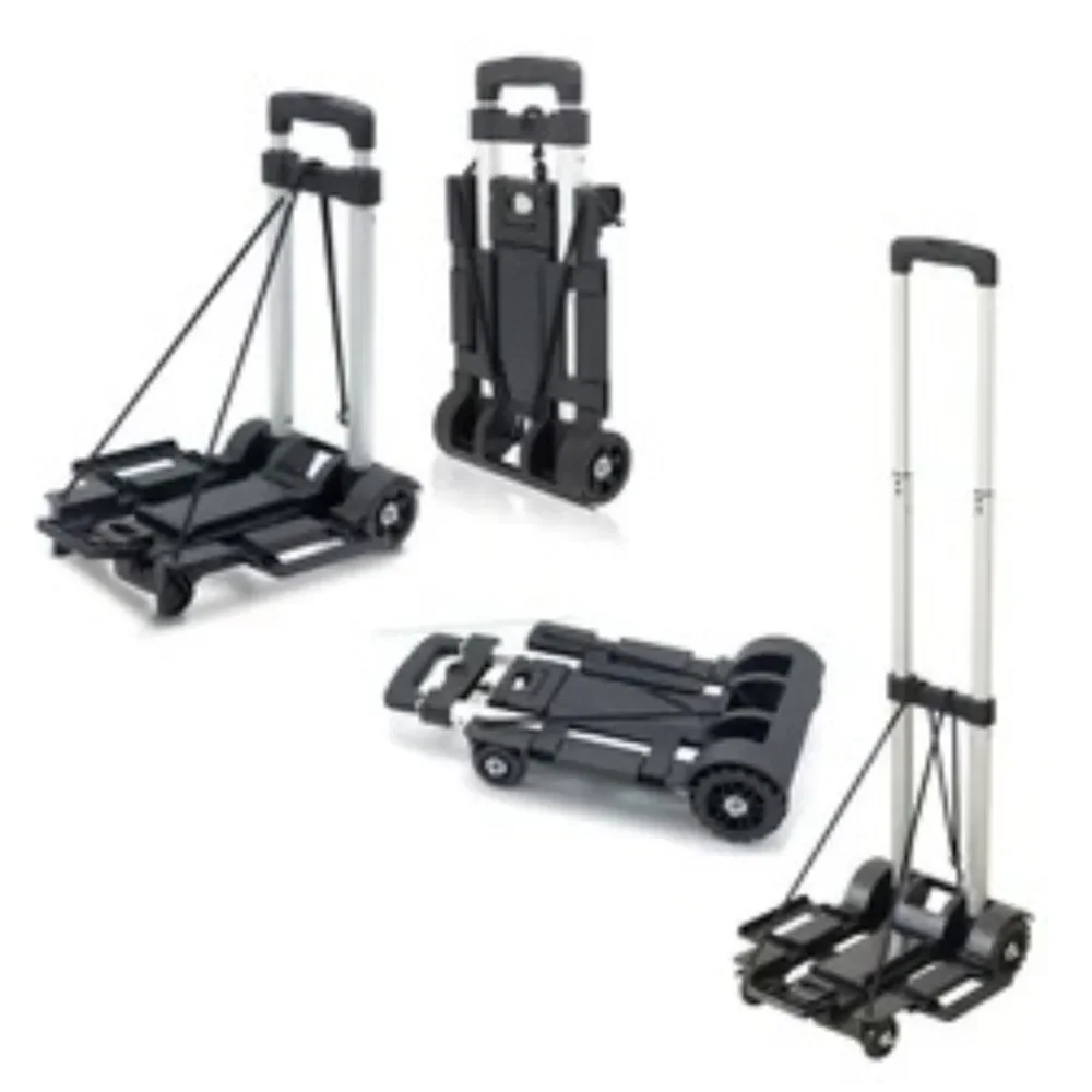 

Folding Hand Truck with Wheels Lightweight Utility Portable Luggage Dolly Cart Small-Folding Household Trailer Luggage Cart