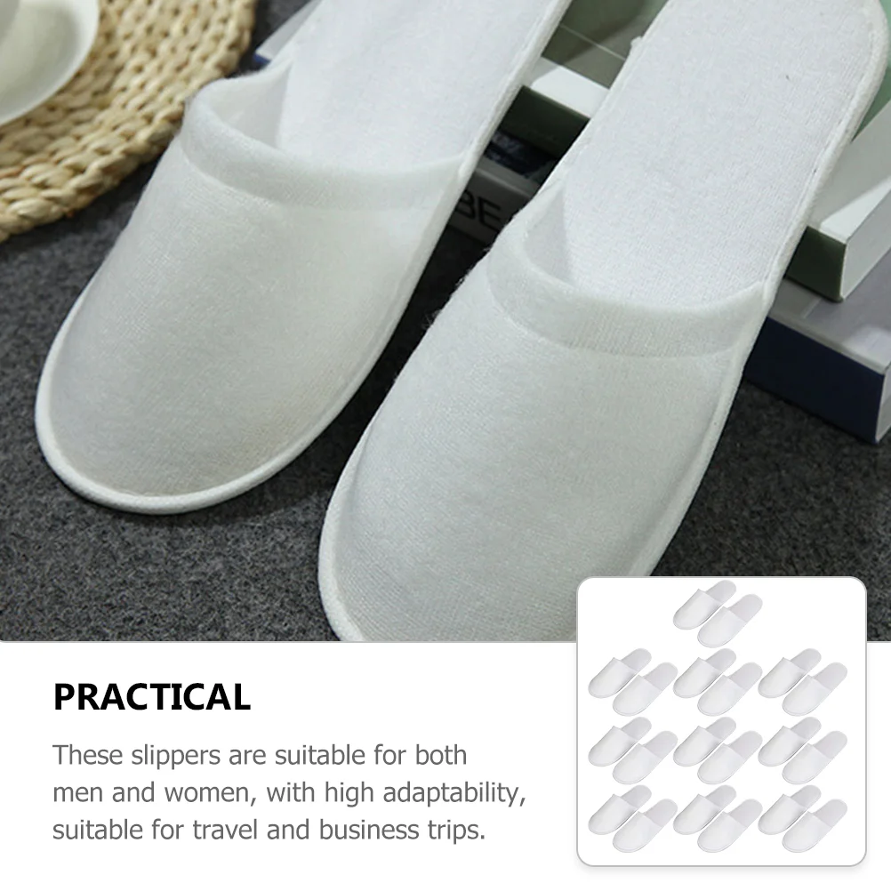 10 Pairs Cotton Spa Slippers House Hotel Shoes Bulk Cloth Home Guest Women's for