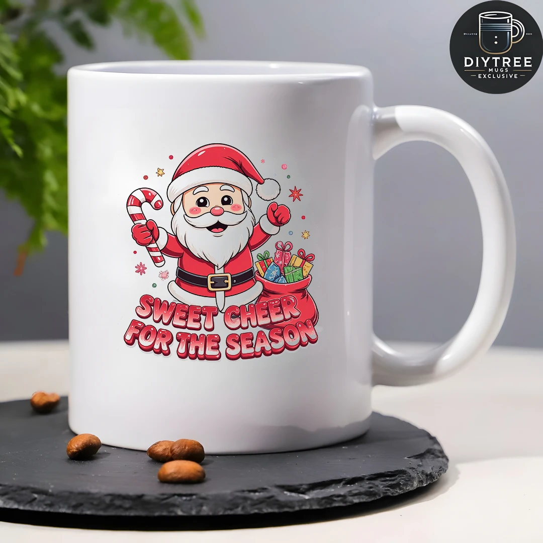 11oz سانتا كلوز كوب كرتوني سانتا كلوز كوب كرتوني جو احتفالي هدية الكريسماس كوب للأطفال مكتب عائلي كوب قهوة