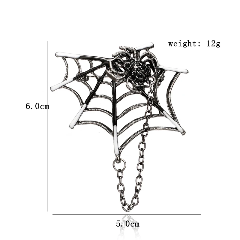 Delicate Silver colour Cobweb Spider Pins Web Coat Windbreaker Lapel Elegant Female Brooch Gifts For Unisex Female Accessories