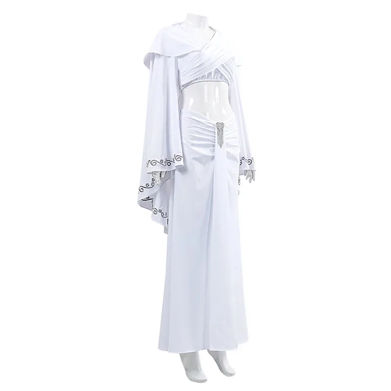 

COSda@Padme Amidala Cosplay Costume Top Skirt Movie Space Battle Roleplay White Disfraz Outfits Halloween Carnival Party Disguis