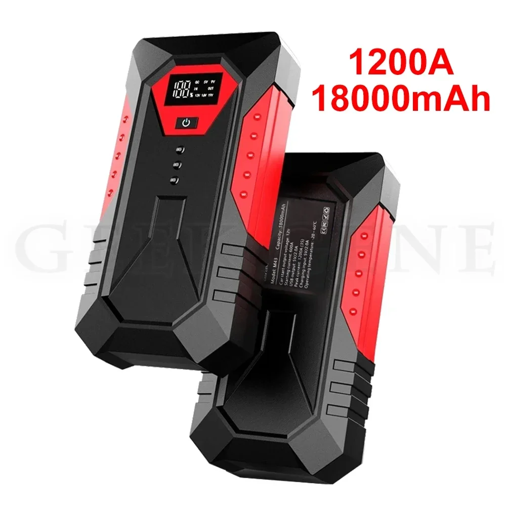 GKFLY 18000mAh Car Jump Starter Portable Power Bank Car Battery Booster 12V Car Starting Device for Petrol Diesel 6.0L/4.0L