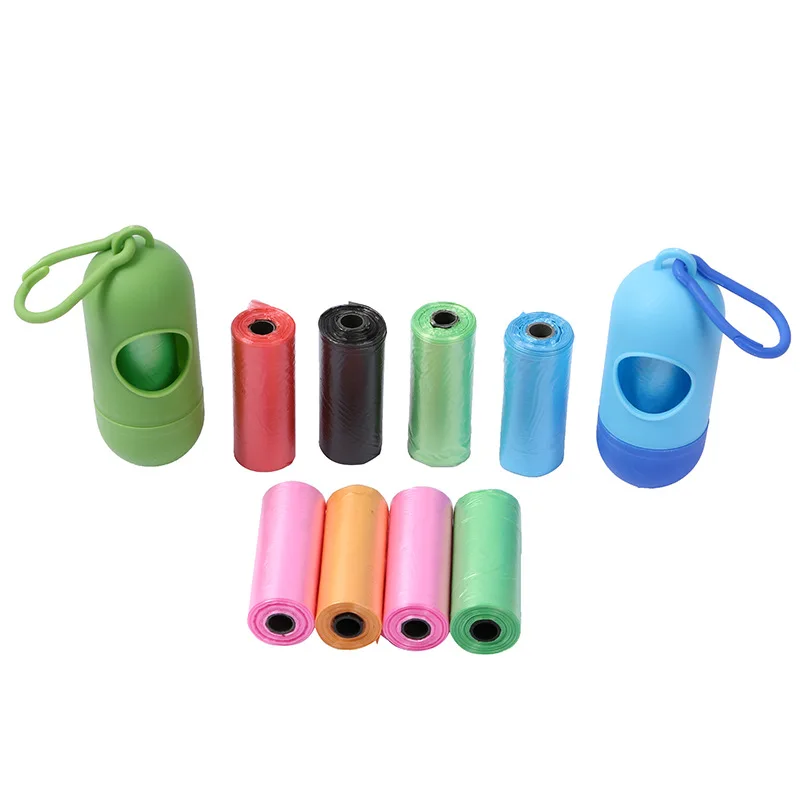 Portable Pet Waste Bag Dispenser Pill Shape Bullet-Shaped Garbage Box Cats Dogs Poop Extractive Clean-up Bags Outside Walking