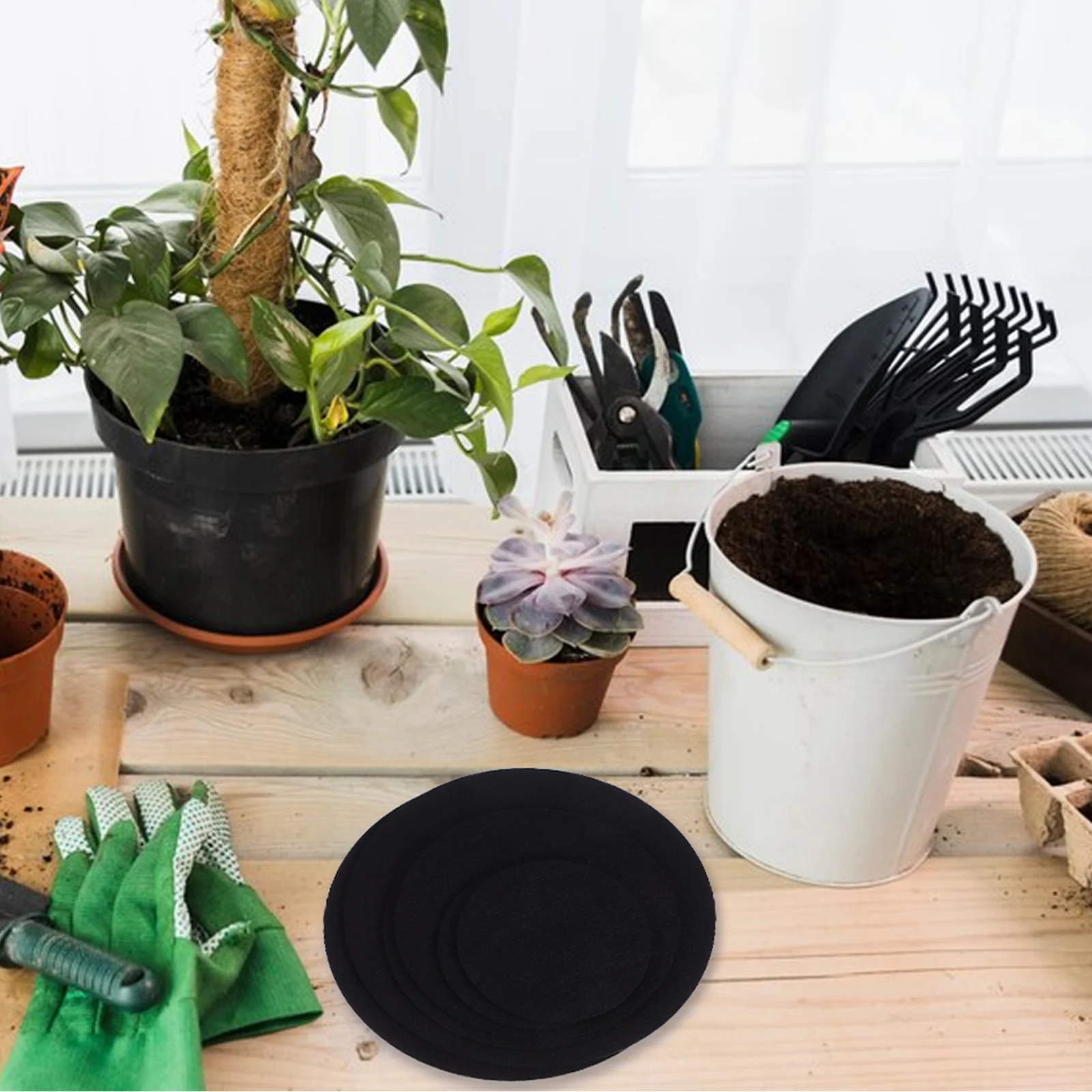 

6 Pcs Felt Coasters Pot Saucers for Plants Mat Flower Flowerpot Bottom Cushion Floor Mats The Flowers