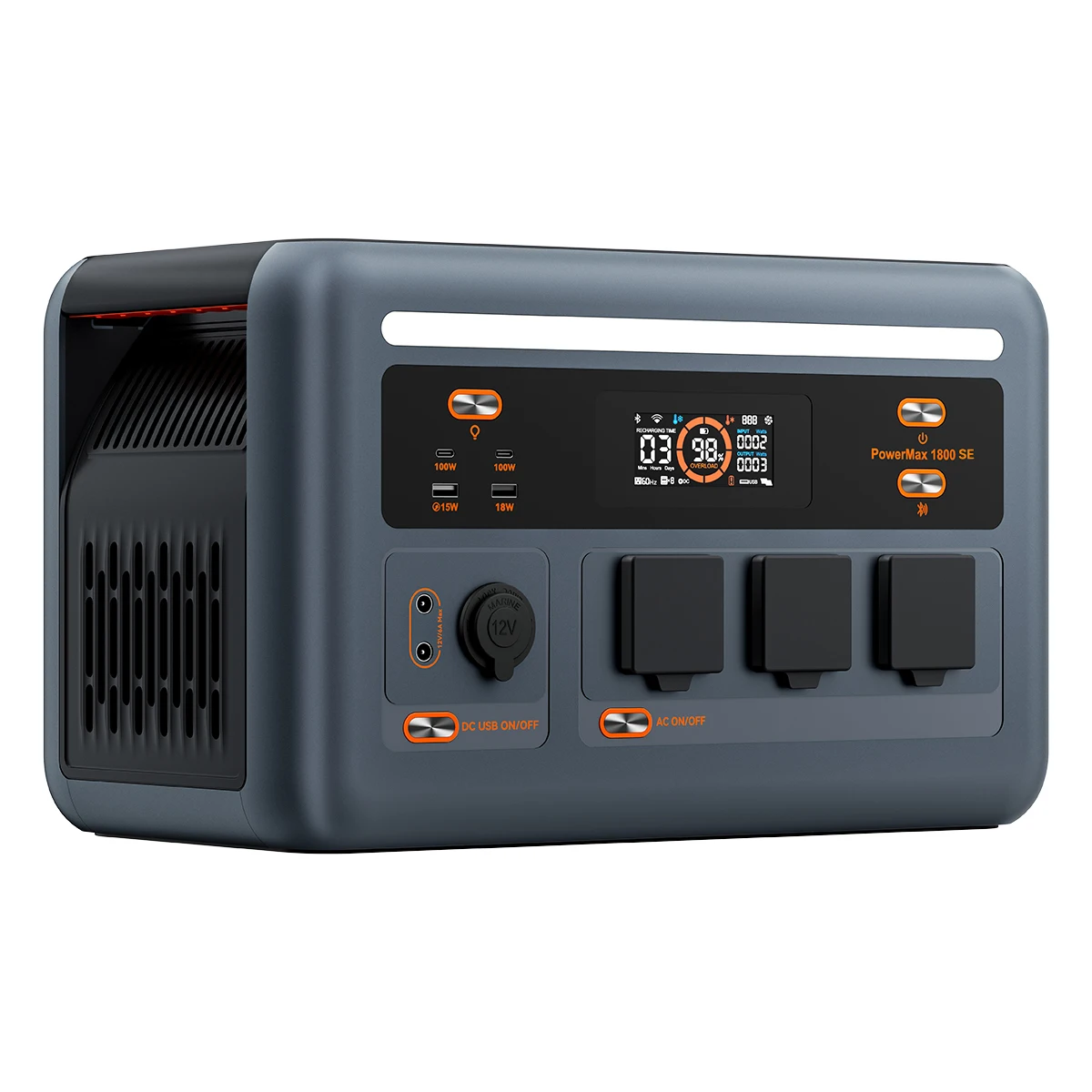 Blackview OSCAL PowerMax 1800SE Tragbare Powerstation, 1024Wh LiFePO4-Akku, 1800W Dauerleistung, 3600W Spitzenleistung, 10 Anschlüsse, 800W Solar & 700W AC Schnellladung, USV-Backup für