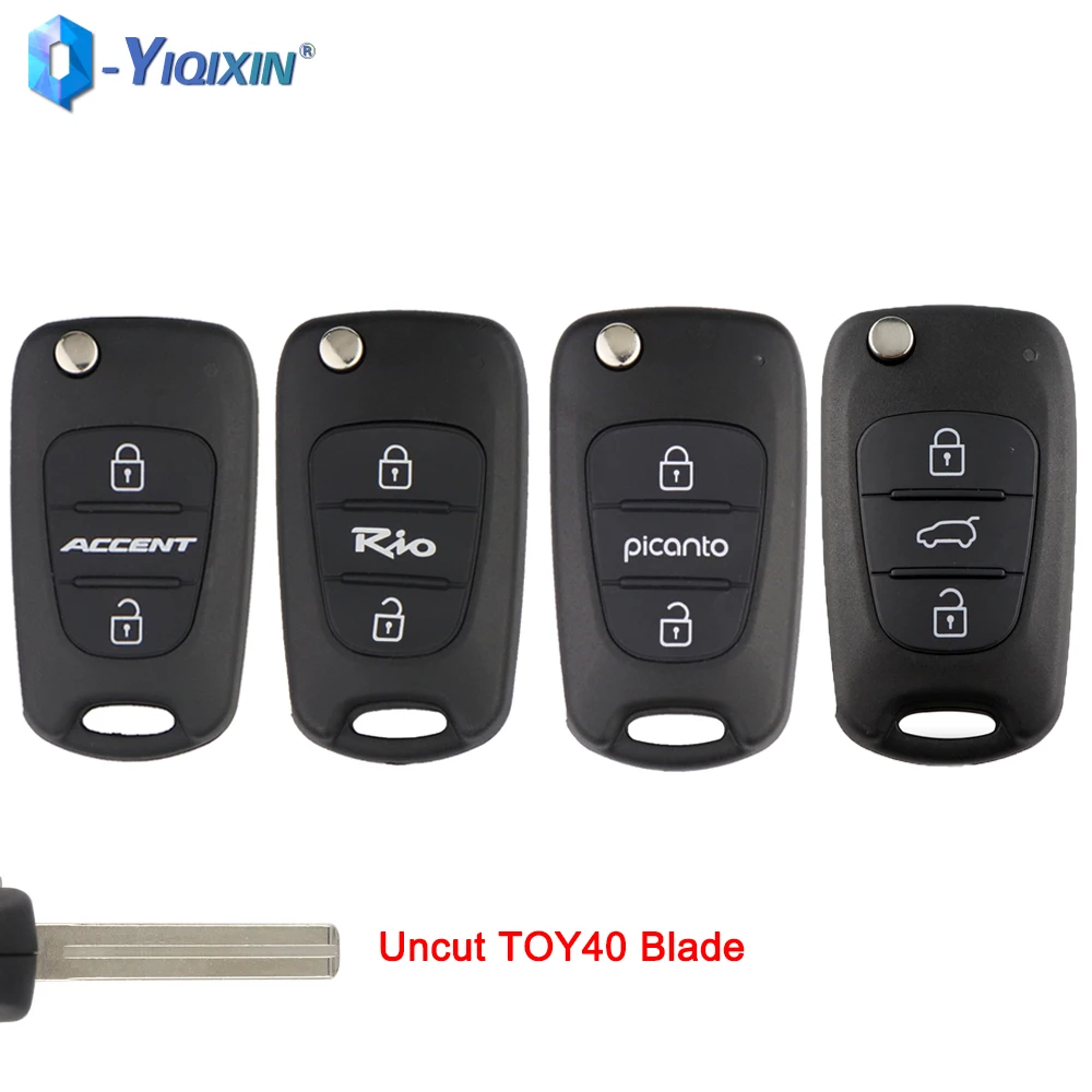 

YIQIXIN Remote Key Case 3 Button Flip Blank Cover For Hyundai I20 I30 IX35 I35 Accent For Kia K2 K3 K5 Picanto RIO Car Fob Shell