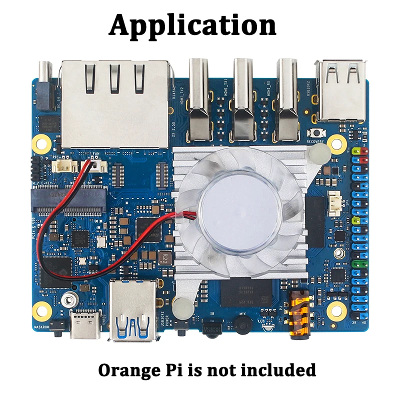 Official Orange Pi 5 Plus Integrated Aluminum Heatsinks Active Cooling Fan All In One Fin Radiator for Orange Pi 5 Plus