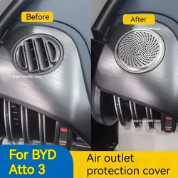 Horn Cover For BYD Atto 3 Yuan PLUS Instrument Panel Outlet Decoration Cover Automotive Supplies Stainless Steel Interior