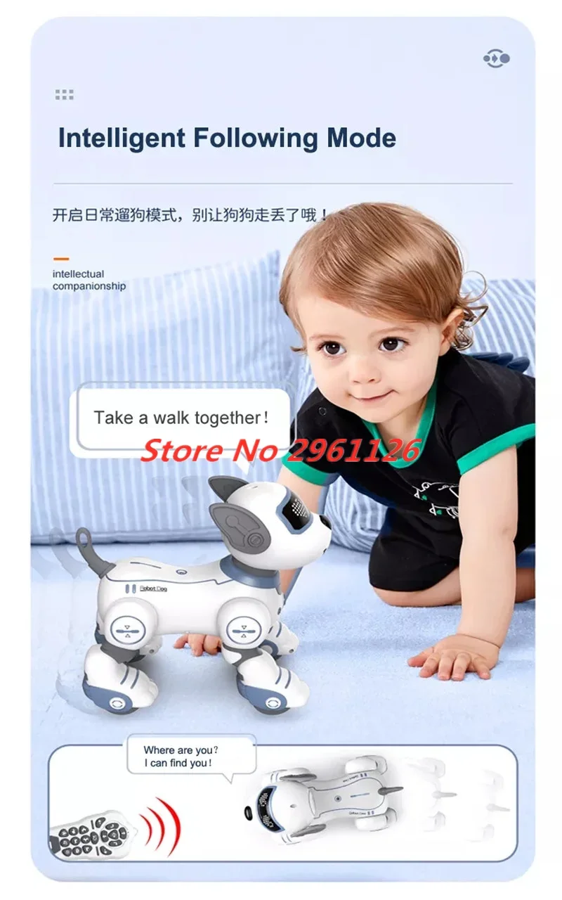 RC Smart Stunt Dog Intelligente afstandsbediening Robot Hondenspeelgoed Puppyspeelgoedrobot met dansen Wandelen Zingen Demo Hond Cadeau Kind