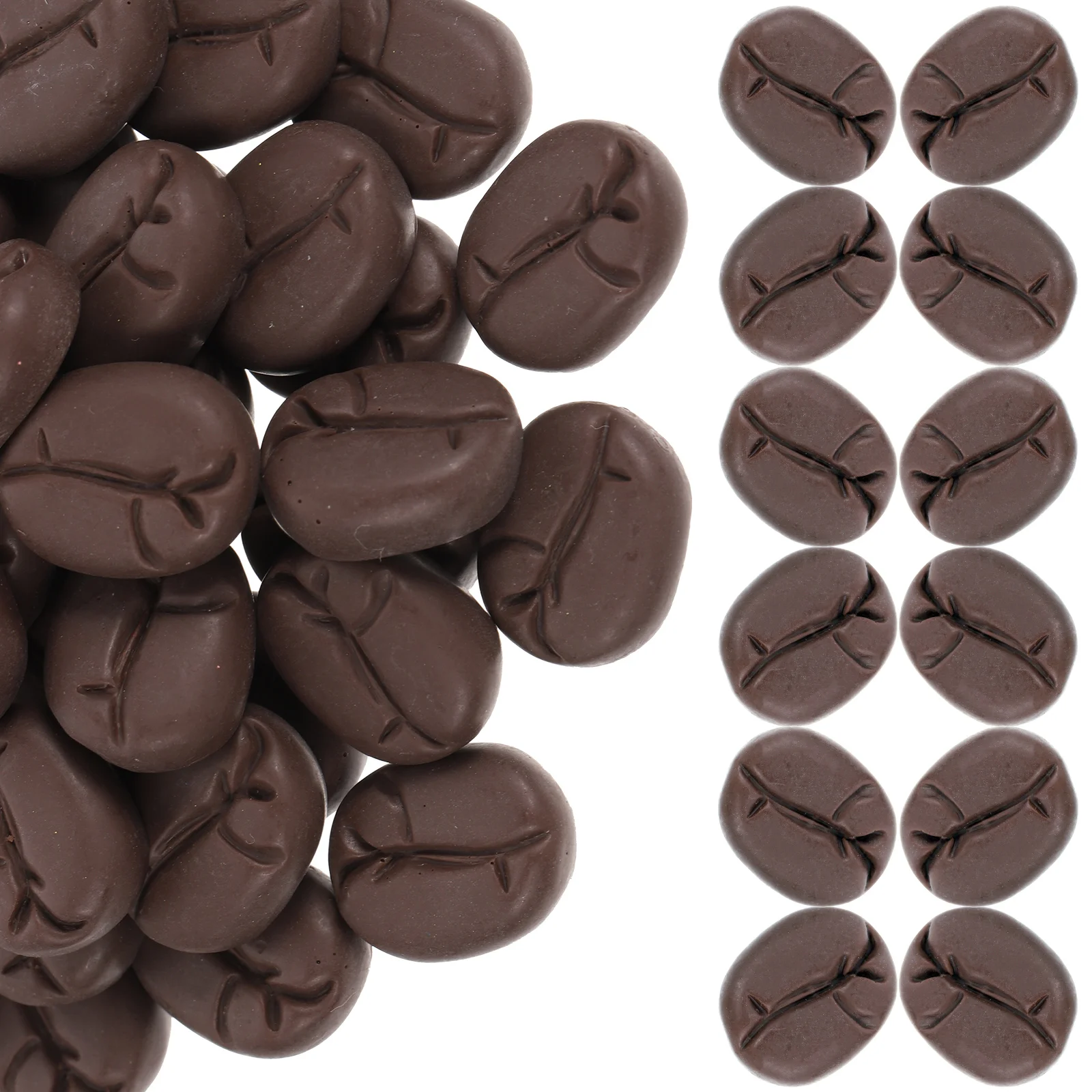 

50 Pcs Simulated Coffee Beans Decor Pretend Restaurant Playset Props Resin Child Bar